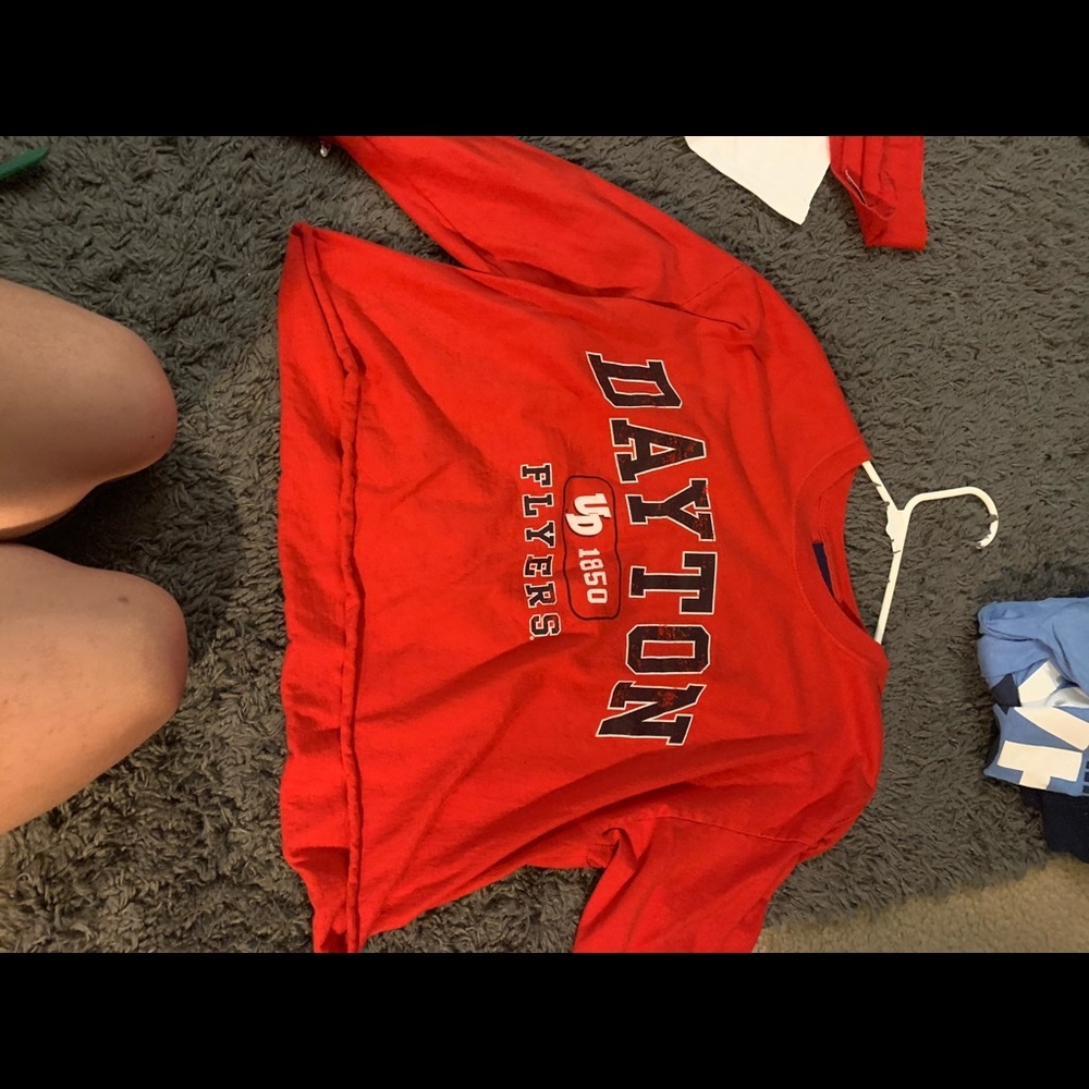 Cropped university of Dayton long sleeve tshirt